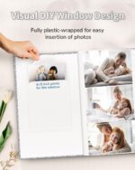Photo Album 4x6 with 300 Pockets,Slip-in Picture Albums,Linen Cover Memory Book with Front Window,White Page Vertical Photo Book for Wedding,Family,Anniversare,Baby,Vacation - Image 2