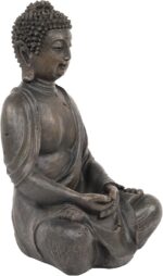Alpine Corporation 15" Tall Indoor/Outdoor Meditating Buddha Statuary Décor - Image 8