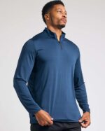 Real Essentials 3 Pack: Men's Dry-Fit Active Quarter Zip Long Sleeve Athletic Performance Pullover (Available In Big & Tall) - Image 2