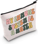 G2TUP Chronic Illness Makeup Bag Chronic Illness Gift Invisible Illness Gift My Immune System Is A Hater Zipper Pouch (Immune System)