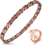 Copper Anklet for Women Magnetic Copper Ankle & Lymphatic Drainage Ring with 3500 Gauss Magnets 100% Solid Pure Copper Jewelry Gift with Adjustment Tool (Fishtail）