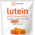 Micro Ingredients Lutein & Zeaxanthin 40mg Softgels, 240 Count, with Astaxanthin, Omega-3s, & Phospholipids | Eye + Vision Health Vitamins | Third Party Tested, Non-GMO, Gluten Free