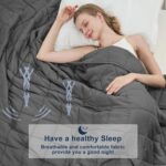 Weighted Blanket for Adults (12lbs, 48"x72" Twin Size) - Cooling and Breathable Heavy Blanket for 110-130lbs with Premium Glass Beads - Soft Thick Blanket for All-Season Sleeping Comfort - Grey - Image 6