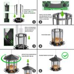 Birdream 2 Pack Bird Feeders for Outdoor Hanging, Retro Pagoda Design Fun Installation Bird Feeder, Attracting Wild Birds Chickadees Goldfinches Cardinals Finches and Sparrows - Image 3