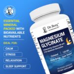 Dr. Berg Magnesium Glycinate with Vitamin D, B6 & Zinc for Stress Relief, Calm, Relaxation, & Good Sleep* - 120 mg Per Magnesium Bisglycinate Capsule - Chelated Magnesium Glycinate - 150 Caps - Image 2