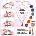 7 Chakra Healing Crystal Necklace Set - Boho Handmade Cord Cage and Hippie Energy Pendant Holder Real Crystal and Healing Stone Jewelry Spiritual Gift for Women Teen - Image 5