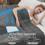 Weighted Blanket for Adults (12lbs, 48"x72" Twin Size) - Cooling and Breathable Heavy Blanket for 110-130lbs with Premium Glass Beads - Soft Thick Blanket for All-Season Sleeping Comfort - Grey - Image 4