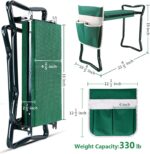 BESTHLS Garden Kneeler and Seat - Heavy Duty Folding Stool with Thick Pad, Tool Pouch, 330 lbs Capacity - Knee & Back Support, Perfect for Seniors, Women, Men - Image 3