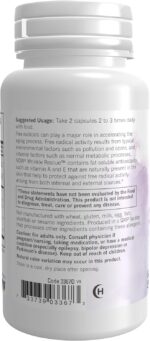 NOW Foods Solutions, Wrinkle Rescue™ Capsules, Targeted Blend with Vitamins A, C and E, 60 Capsules - Image 3