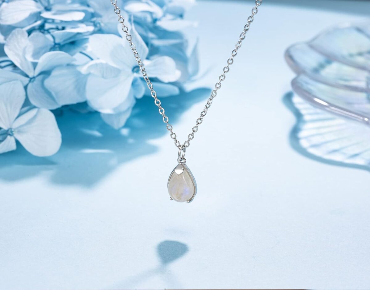 New Beginning Moonstone Sterling Silver Necklace for Women, Divorce Gifts for Women, Healing gifts for her, New Job Gift, Minimalistic Moonstone Jewelry - Image 5