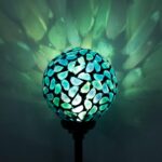 VCUTEKA Solar Lights Outdoor Decorative - Mosaic Solar Garden Light Waterpoof LED Pathway Stake Light for Landscape Lawn Patio Yard Decoration, Blue 1 Pack - Image 7