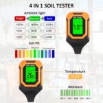 4-in-1 Soil Moisture Meter Digital PH Meter/Soil Moisture/Plant Temperature/Sunlight Intensity, Backlight LCD Display, Soil Test Meter for Garden, Lawn, Plant Care, Farm and Indoor Outdoor Plants - Image 4