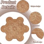 INFUNLY Crystal Grid Board Wooden Geometry Energy Grids Board Practical Divination Board for Crystals Decorative Wooden Board for Stones Geometry Solid Coaster for Home Office Store Table Decoration - Image 3