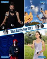 Juggling Balls for Beginners and Professionals Set of 3, Juggling Bean Bags,Durable Juggle Ball Kit (Black - White 4.2 oz) - Image 2