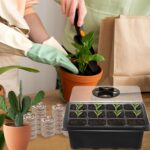 Halatool Seed Starter Kit 4 Pack 48 Cells Black Seed Starter Tray with 50 PCS Peat Pellets for Seedlings Organic Seed Stater Soil Pods for Planting Vegetables Plants Flowers & Starting Seeds - Image 5