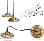 Foraineam Tingsha Cymbals Meditation Chime Bells, 2.5 Inch Brass Tibetan Tingsha Bells Relaxation Musical Instruments for Mindfulness, Chakra Healing, Stress Relief, Sound Awakening, Yoga Meditation - Image 2