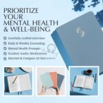 FINDING BALANCE Mental Health Journal – 6-Month Daily Journal with Prompts for Mindfulness, Self-Care & Healing – Anxiety & Depression Relief – Blue Hardcover - Image 4