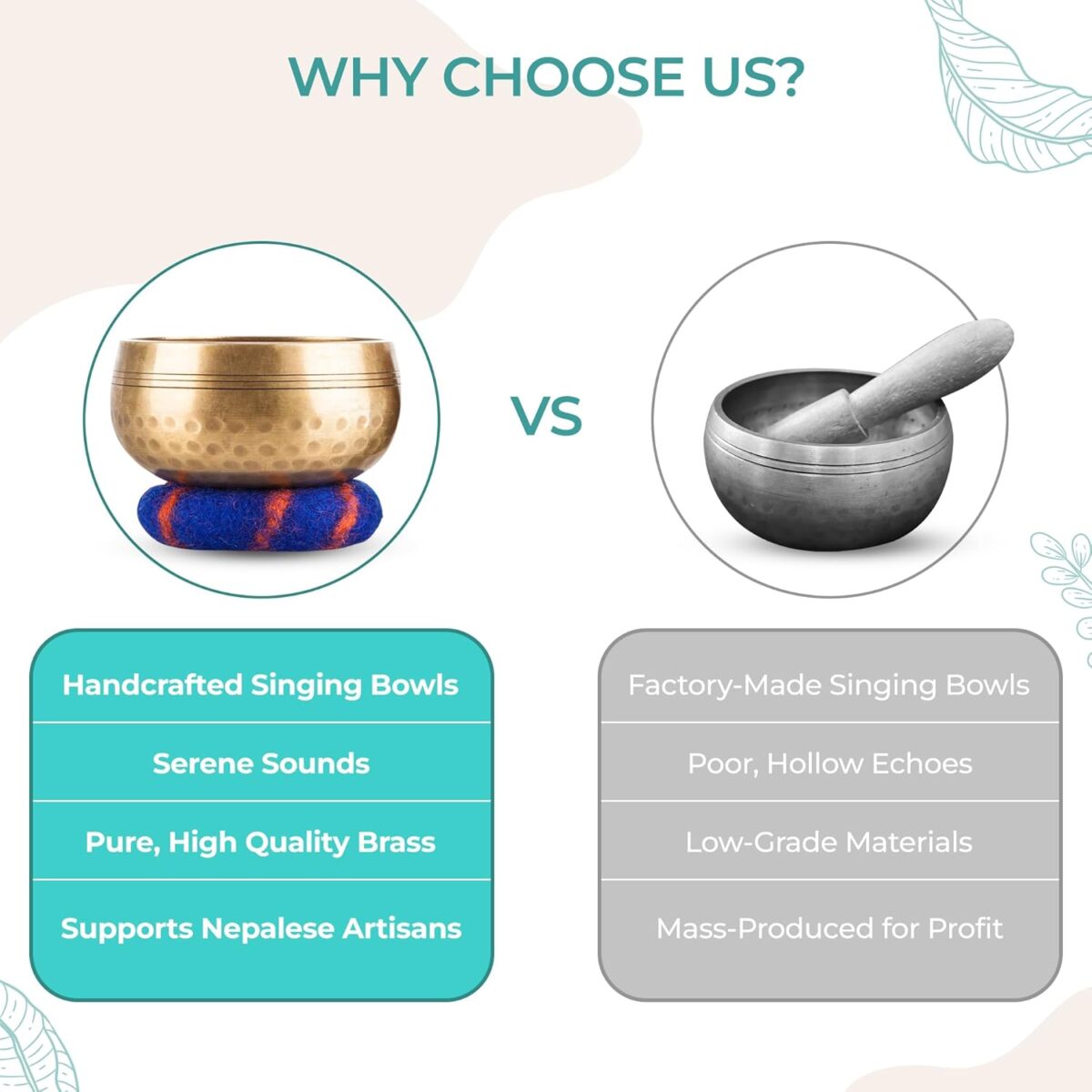 Ohm Store Tibetan Singing Bowl Set — Meditation Sound Bowl Handcrafted in Nepal for Yoga, Chakra Healing, Mindfulness, and Stress Relief — Unique Spiritual Gifts for Women and Men - Image 7