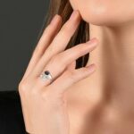Natural Raw/Rough Black Tourmaline & Herkimer 2 Stone Size Adjustable Stackable Twister Ring for Women in Sterling Silver, April & October Birthstone Gifts for Her (Bezel-Set) - Image 2