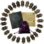 Runes Set, 25Pcs Wooden Viking Rune Stone Set with Guide Book, Velvet Bag, Norse Runas for Beginners,Witchcraft/Divination/Meditation/Spiritual