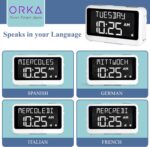 ORKA Talking Clock. Voice Recordable Ex Large Medication Pill Reminder. Talking Alarm Clock for Dementia, Hearing, Visually impaired Seniors-Digital Day Clock with Multiple Customized Alarms White - Image 7
