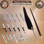 Calligraphy Set for Beginners, Wooden Dip Pen, Feather Quill, 19 Nibs, Ink Set, Gift Box - Image 3