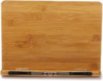 wishacc Bamboo Book Stand, Adjustable Book Holder Tray and Page Paper Clips-Cookbook Reading Desk Portable Stable Hard-Wearing Lightweight Bookstand-Textbooks Books - Image 4