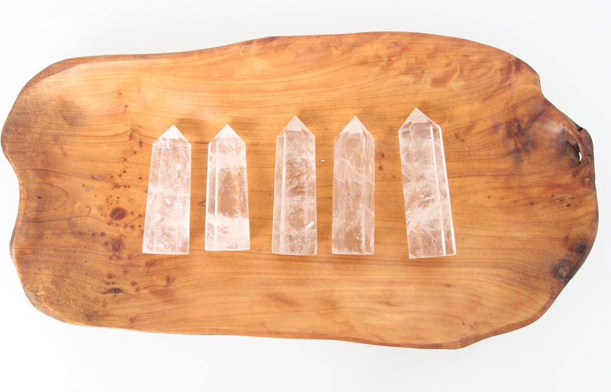 Orientrea Clear Quartz Crystal Wand-1 Pc 3.5"-3.9" Natural Clear Quartz Crystal Wands, Healing Crystal and Stones, Natural Clear Quartz Stone Tower, Gift Box Packaging - Image 4
