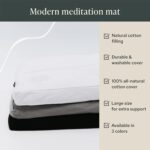 Mindful & Modern Zabuton Meditation Mat - Cotton Filled Yoga and Meditation Pad - Zabuton Meditation Cushion for Kneeling and Sitting Support - Large Rectangular Sitting Floor Pillow for Bench or Zafu - Image 3
