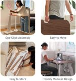 HOEK Office Desk Bundle, 47.5" x 23" - Modular Shelving, Storage Hook, Wall-Mountable Desk for Small Spaces & Work from Home Solutions - Easy Assembly Set Up & Compact Home Furniture (Walnut/White) - Image 5