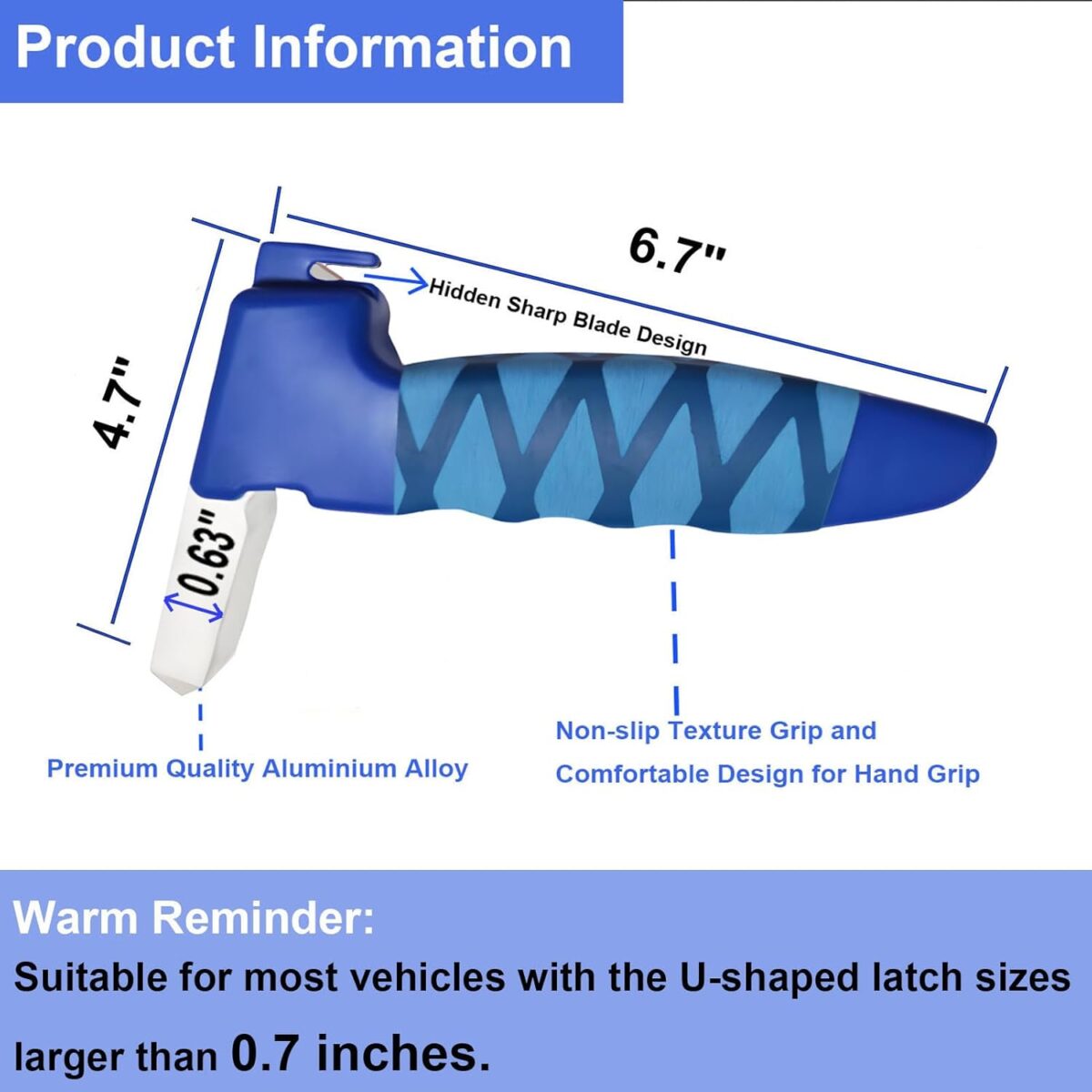 Car Door Handle for Elderly, 2 Pack Car Handles Assist Elderly, Car Door Support Handle for Seniors and Handicapped, Blue - Image 4