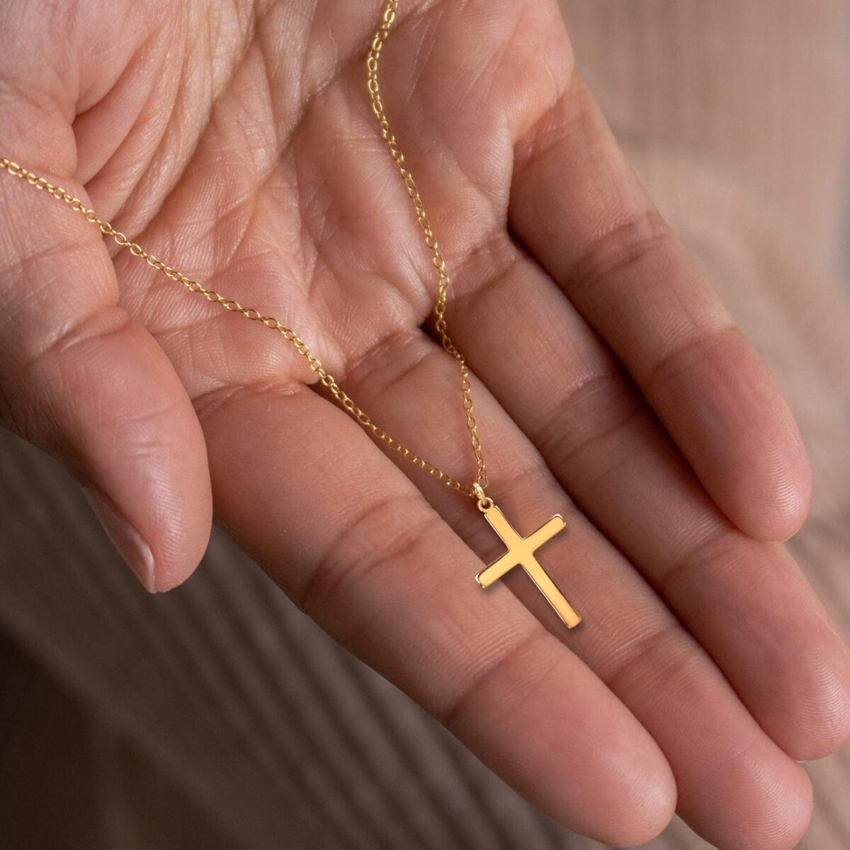 Moodear Cross Necklace for Women - Dainty 14K Gold Plated/Sterling Silver/Rose Gold Layered Cross Pendant Simple Cute Necklaces for Women Trendy Jewelry Gifts - Image 4