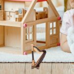 Wooden Mini Harp Model Ornament, 9CM Hand-Made Wooden Harp for Home Office Musical Instrument Decoration with Case - Image 8