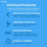 Litepak Activated Charcoal Bags Odor Absorber, (8 Pack, Large), Bamboo Charcoal, Natural Car Air Purifier, Closet Deodorizer, and Odor Eliminator For Home (8x200g) - Image 7