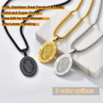 PROSTEEL Stainless Steel Saint Christopher Necklace for Men, 22"-24" Adjustable, Black/18K Gold Plated, Patron Saint of Travellers, Come with Box - Image 6