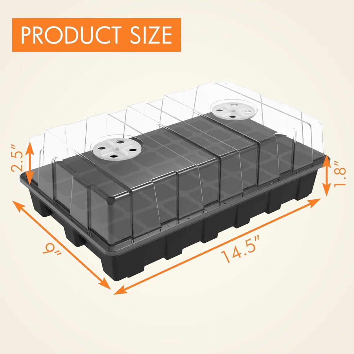Gardzen 5-Set Seed Starter Tray Kits, Durable Plant Germination Trays with Humidity Vented Domes and Bases, Ideal for Seed Starting, Indoor Gardening, and Greenhouse (Total 200 Cells) - Image 5