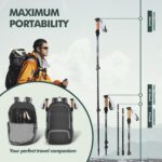 KINGGEAR Nordic Walking Stick, TP1 Hiking Poles Retractable Lightweight 7075 Aluminum, Trekking Poles with Flip Lock, Natural Cork and EVA Grip, 2pc Hiking Gear - Image 4