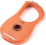 Lyre Harp Mulucky 7 Metal Lyre Steel String Bone Saddle Mahogany Lyre Instrument with Tuning Wrench and Black Gig Bag - MLH701 - Image 2