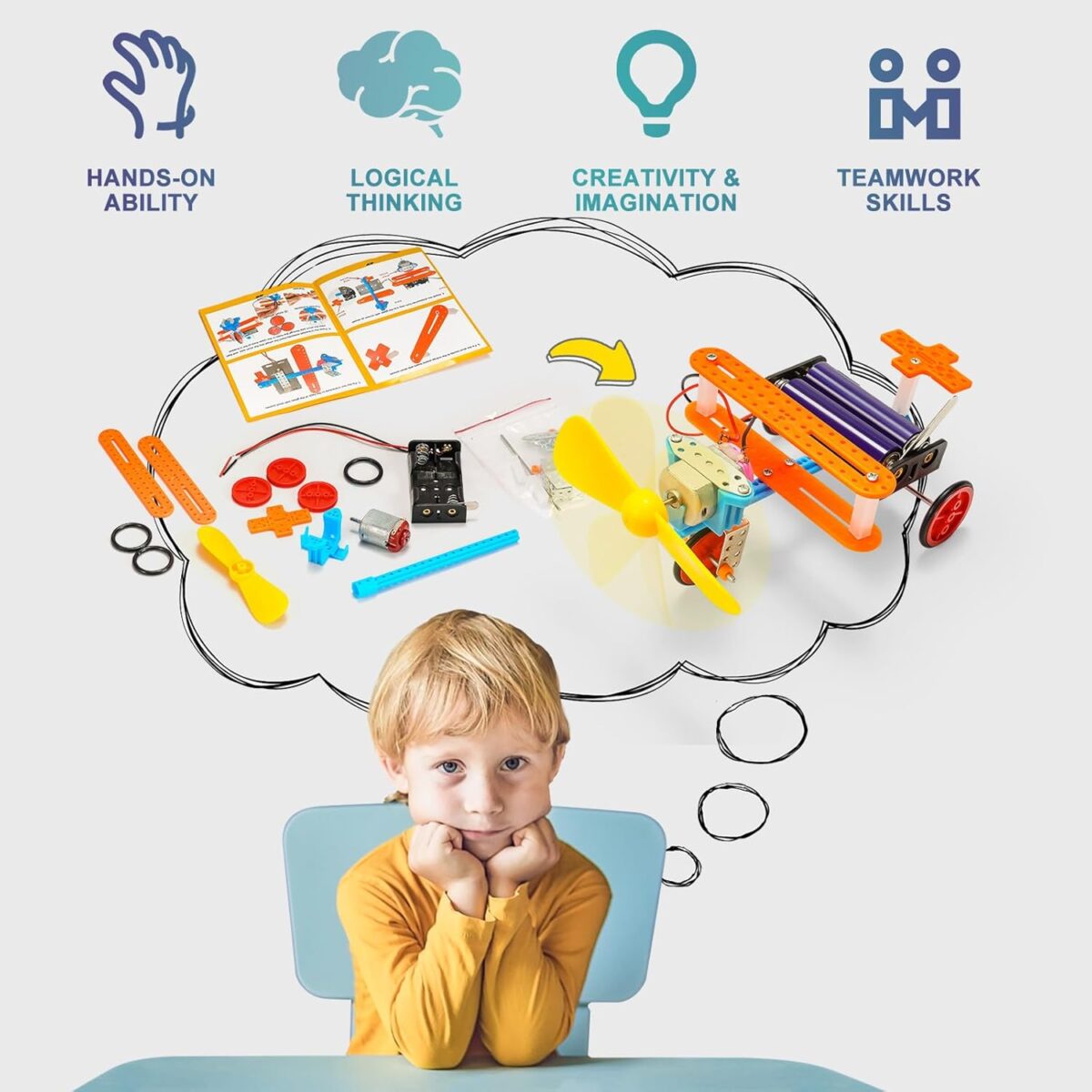 STEM Robotics Kits for Kids Age 8-12 8-10, Science Kits for Kids 5-7, STEM Toys for Boys Age 6 7 8 9 10 12 13 14 Girls Boys Birthday Gifts, Robot Building Crafts 6-8 Engineering Motor Set - Image 7