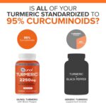 Qunol Turmeric Curcumin with Black Pepper, 2250mg Turmeric Extract with 95% Curcuminoids, Extra Strength Turmeric Supplement, Enhanced Absorption, Joint Support Supplement, 150 Vegetarian Capsules - Image 4