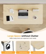 Folding Desk Small Foldable Desk for Small Space, 31.5 Inches Writing Computer Desks in Study, Home Office Foldable Office Desks for Bedroom, Oak - Image 6