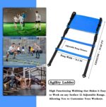 Speed Agility Training Set, Includes 1 Agility Ladder, 4 Steel Stakes, 1 Sports Headband,1 Jump Rope, 10 Disc Cones and Gym Carry Bag - Speed Training Equipment for Soccer Football Basketball - Image 2