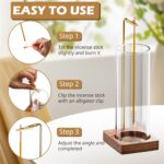 Incense Holder for Sticks, Insence-Stick Holder, Anti-Ash Flying No Mess Incense Burner, Incense Stick Holder with Glass Ash Catcher, for Yoga Spa Meditation Home Decor(2 Pack) - Image 3