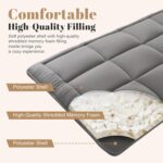 WhatsBedding Japanese Floor Mattress Futon Mattress 3" Grey Tatami Mat Shredded Memory Foam Filled Sleeping Pad, Foldable & Portable Roll Up Lounger Camping Bed for Kids and Adult,Twin Size 39"x 80" - Image 4