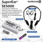 SuperEar Personal Sound Amplifier Model SE5000 (PSAP), 50dB Gain, Hand Held Pocket Size Audio Amplifier with Headphones, EarBuds, Tactile On/Off Volume Control for Adults, Audiologists, and Seniors - Image 6