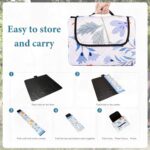 Picnic Blankets 79"x79" Extra Large Outdoor Blanket Beach Blanket Waterproof SandProof Picnic Mat Washable Foldable Portable for Grass Lawn Beach Camping (White with Flowers) - Image 9