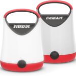 Eveready LED Camping Lantern X-250 (2-Pack), Super Bright Tent Lights, Rugged Water Resistant LED Lanterns, 100 Hour Run-time (Batteries Included), Red and Black