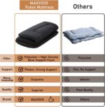MAXYOYO Japanese Floor Mattress Futon Mattress, 4" Thicken Tatami Mat Sleeping Pad Foldable Roll Up Mattress Boys Girls Dormitory Mattress Pad Kids Floor Lounger Pillow Bed, Black, Twin Size - Image 7