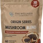 The Wellness Company Mushroom Blend | 60ct (1 Month) | 5 Mushrooms: Reishi, Lion’s Mane, Turkey Tail, Cordyceps, Chaga | Non-GMO, Gluten-Free | Supports Stress, Cognitive Function & Immune Health