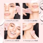 PLANTIFIQUE Rose Quartz Gua Sha Tool – Anti-Aging Face Massager & Jawline Shaper for Skincare Routine – Facial Massage & Skin Care Gift - Image 4